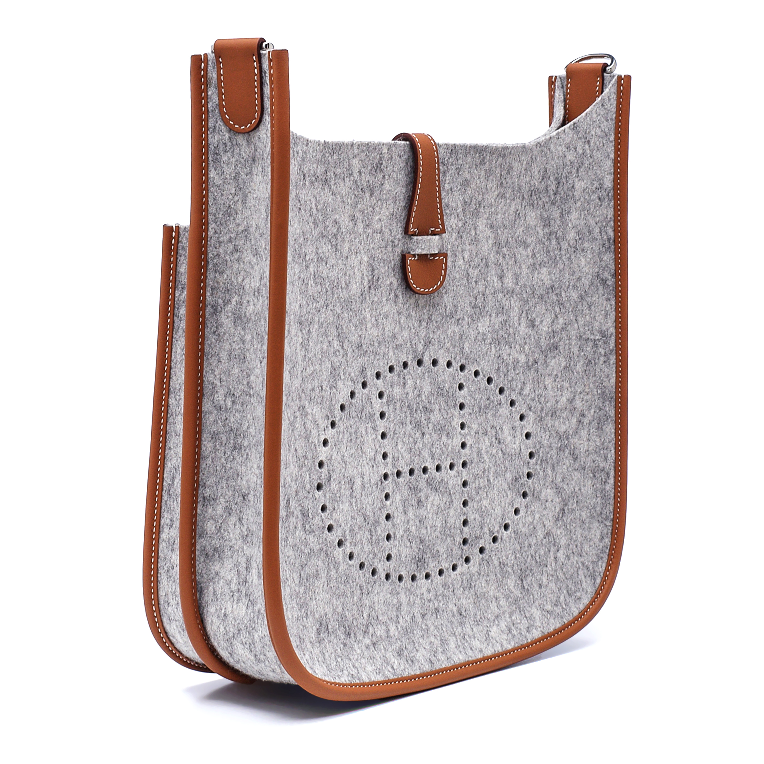 Hermès -Gris Clair and Gold Swift Palladium Hardware Evelyne 29 Bag